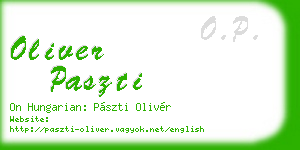 oliver paszti business card